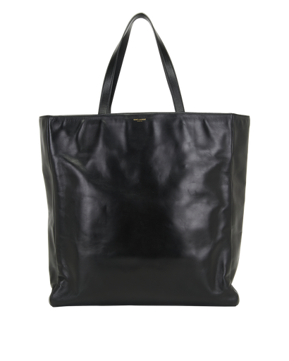 Shopping Tote, &pound;695, Handbags, Black, Leather, Front view